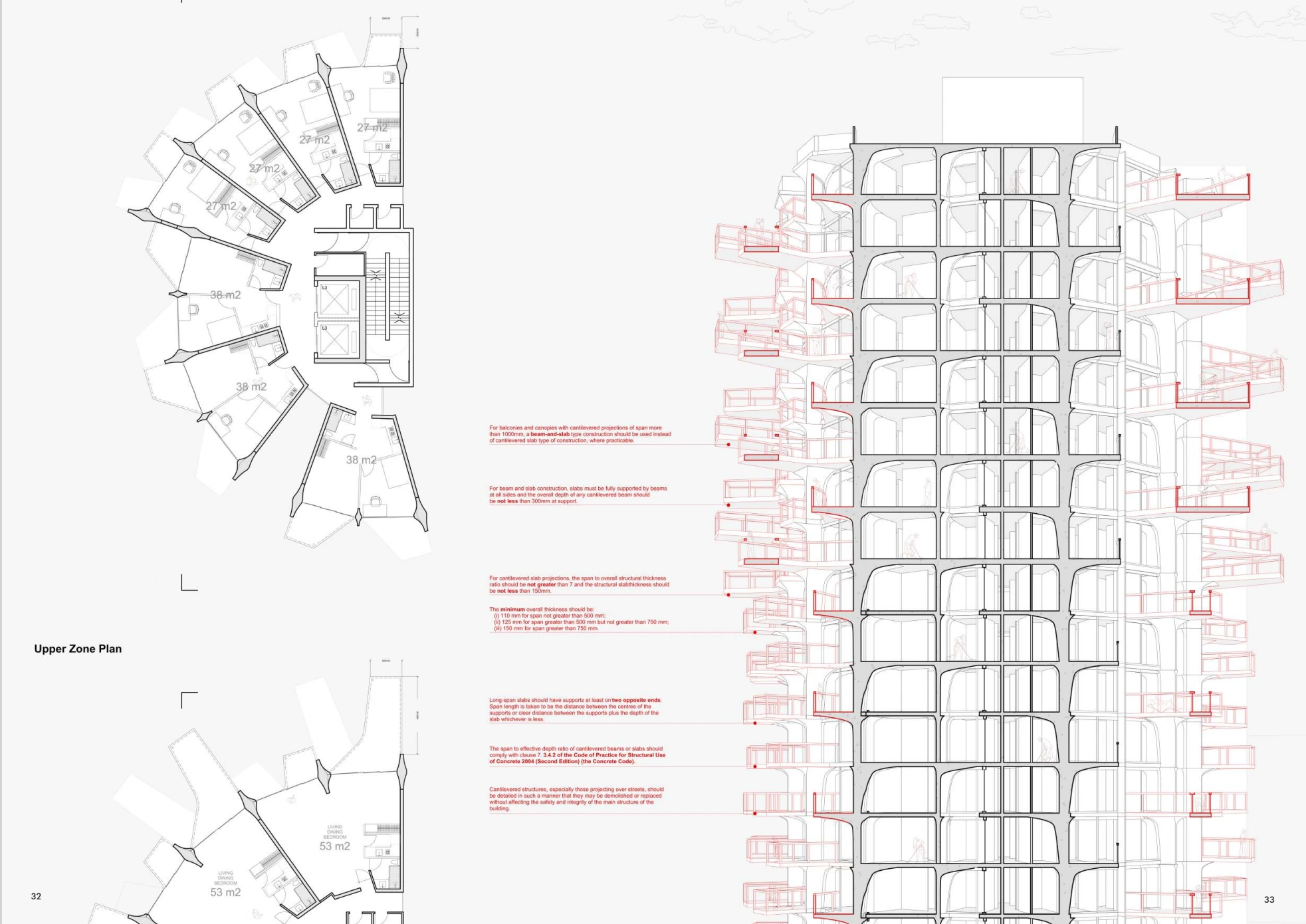 Floor plan and sectional strategy