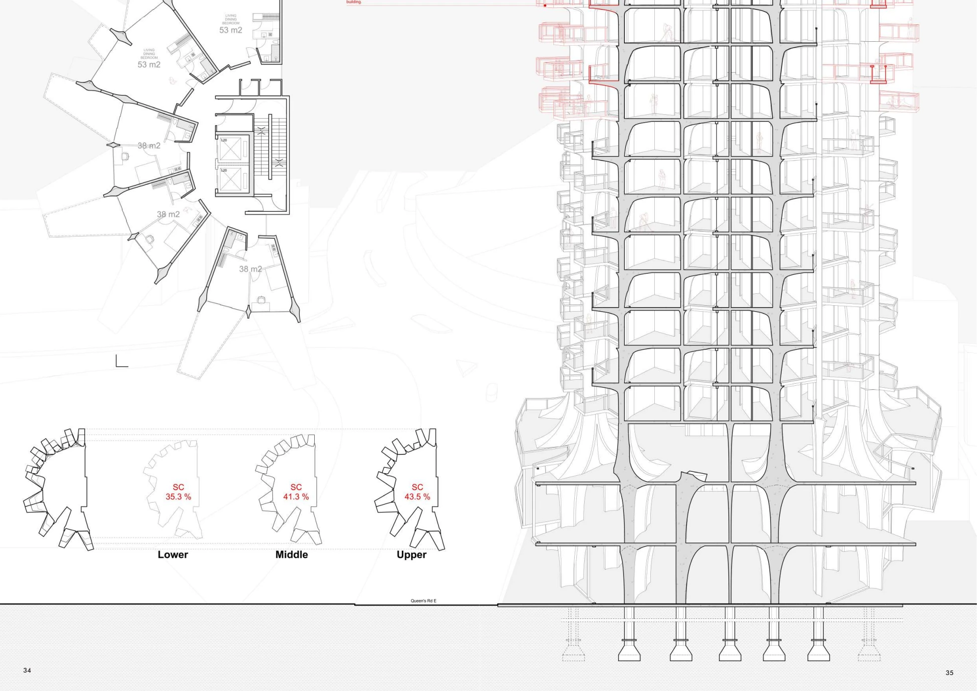 Housing layout and detailed section