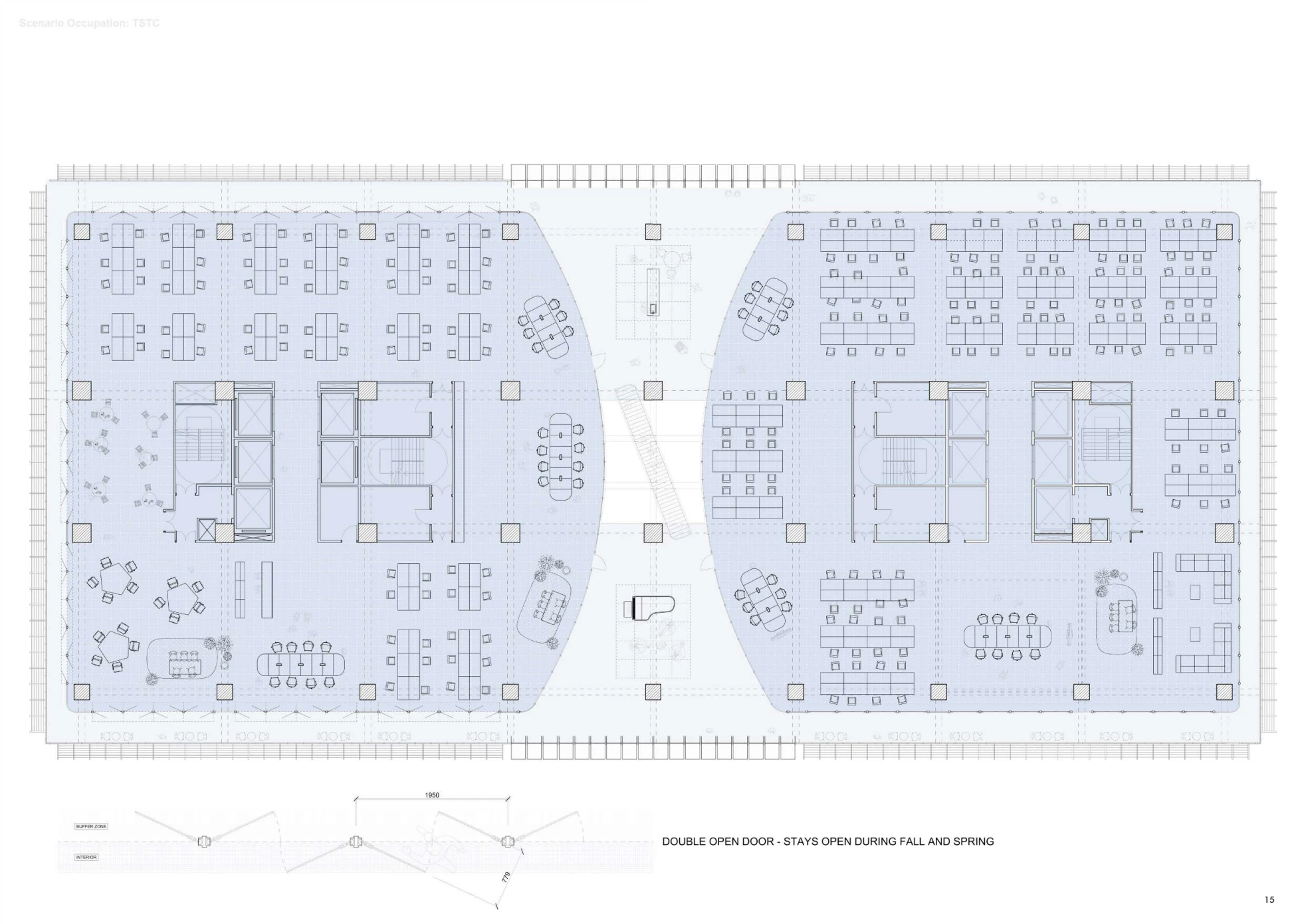 Office floor plan and facade integration